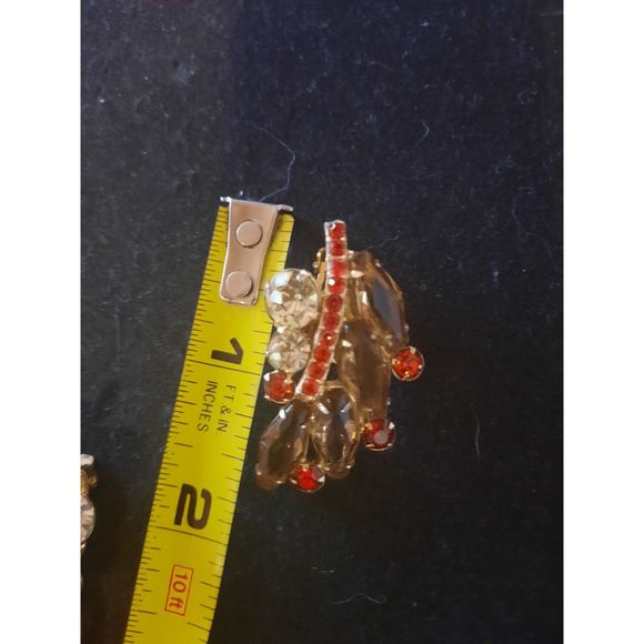 Juliana Coffin Shape Stone Clip On Earrings Vintage 1 Stone Missing - Picture 6 of 6